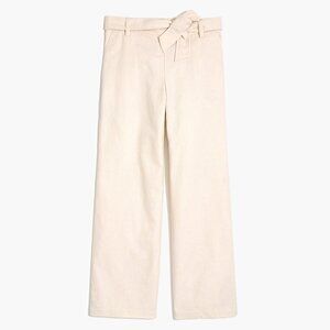 J. Crew Tie-Front Wide-Leg Crop Linen-Cotton Pant